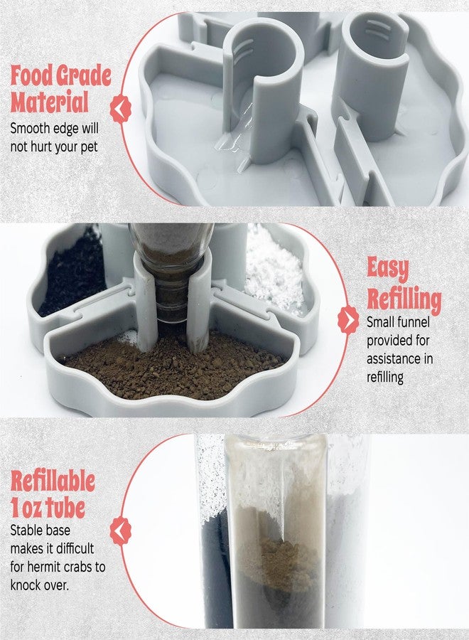 Snout and Shell Hermit Crab Gravity Feeder - 3 Well feeders - Gray for Greensand, Oyster Shell Flour and Worm castings by Snout and Shell - Image 4